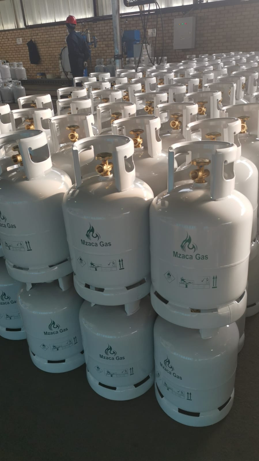 Mzaca Gas depot in Bloemfontein stocked with hundreds of branded LPG cylinders